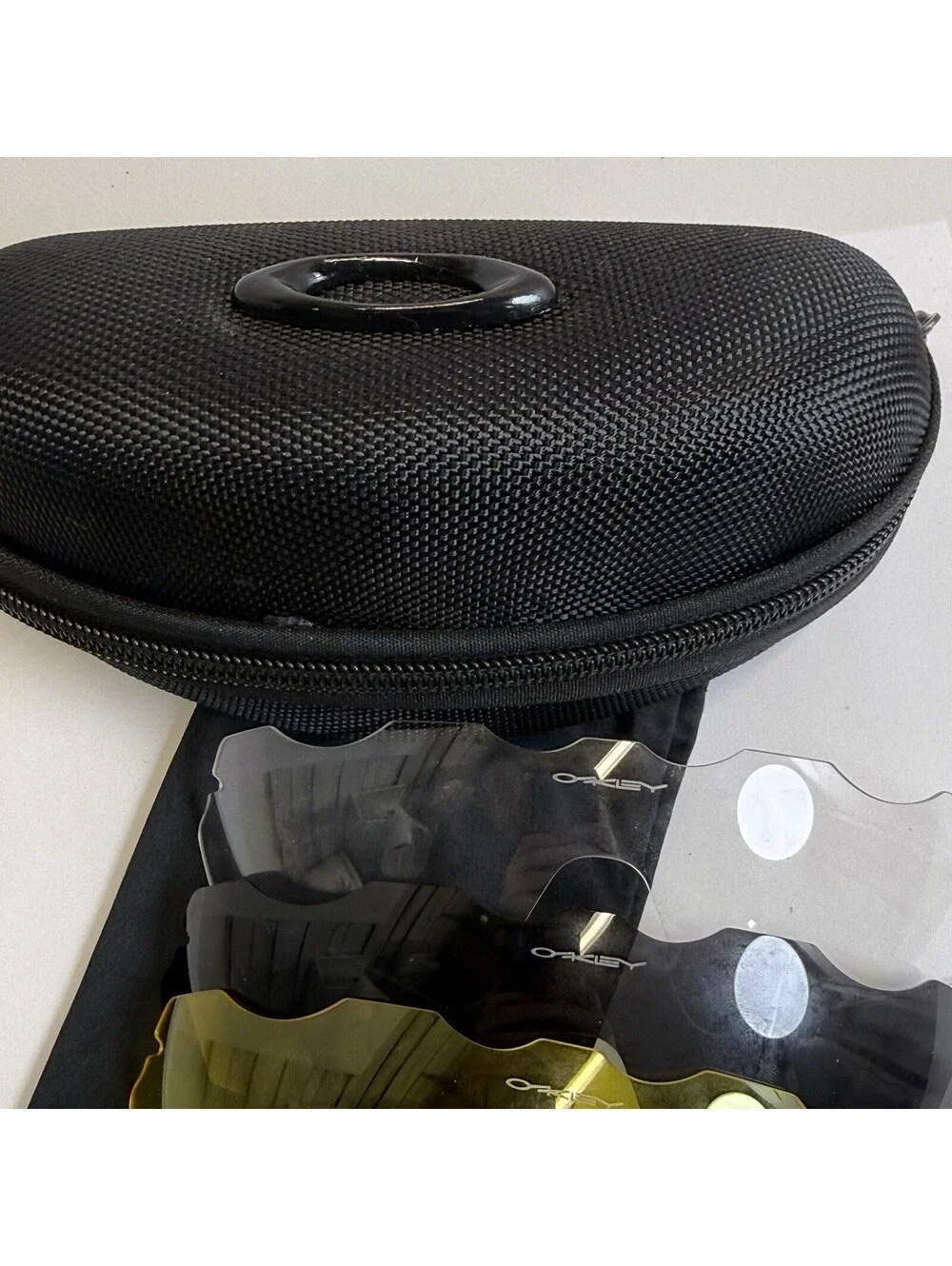 Lot of 3 OAKLEY Genuine Replacement Lenses Sunglasses WITH Case Logo Yellow